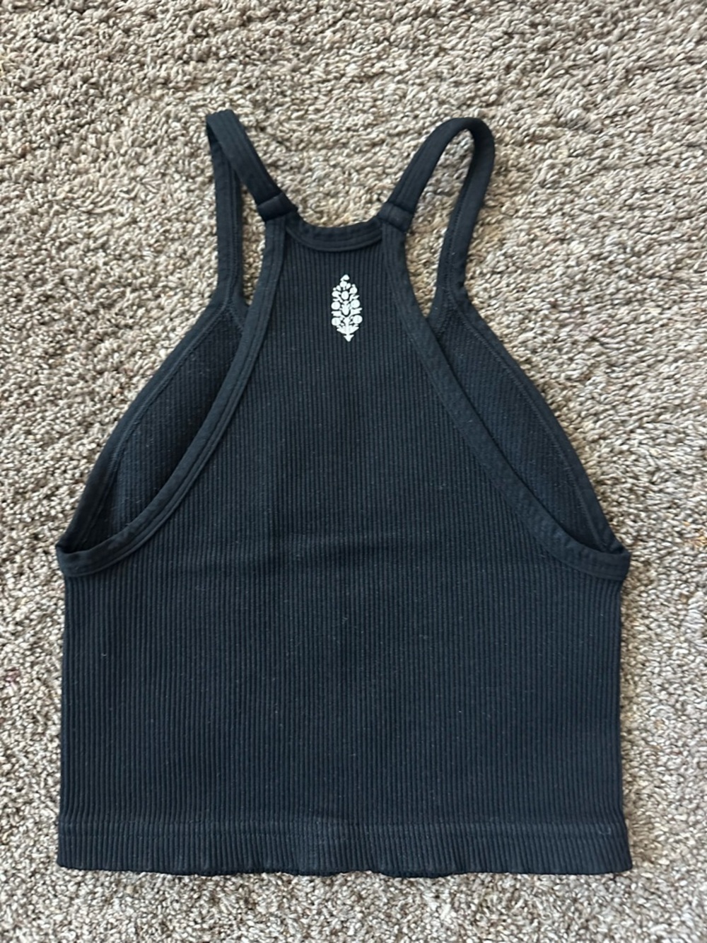 FP Movement Seamless Black Ribbed Racerback Crop Tank XS/S - Picture 3 of 4